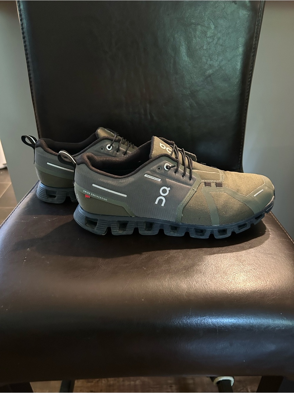 On Running Olive and Black Athletic Shoes